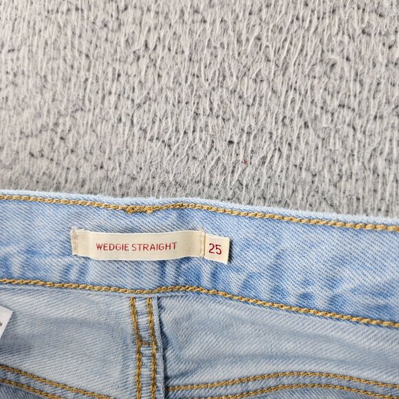Levis Premium Jeans Women‎ 25 (23x27) Blue Wedgie Straight Distressed Light Wash - Picture 7 of 16